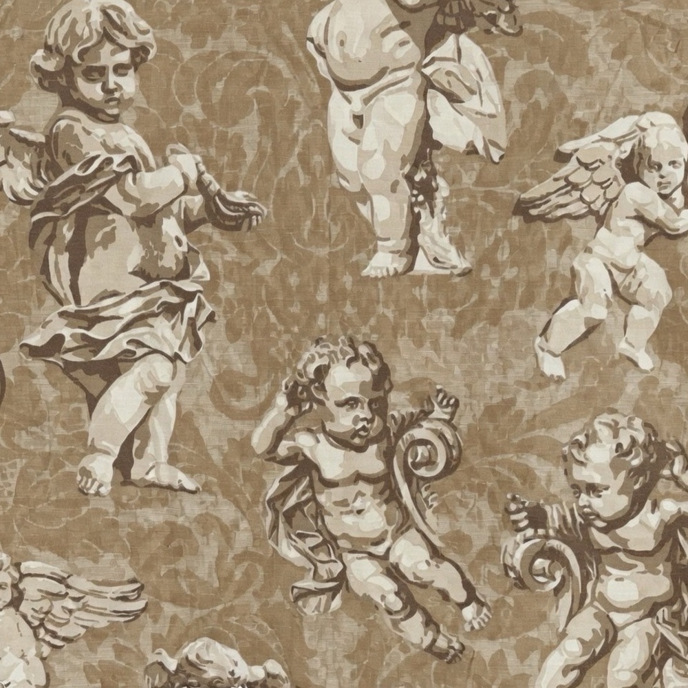 Vintage Kravet Cherub linen weave fabric from Biltmore Estate Collection